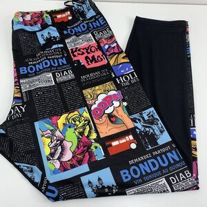 Shein Plus Women's Graphic Leggings Comic Leisure Pants Art Sz 3XL Exc